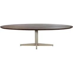 Morgan Eettafel ovaal Walnoot - Beige onderstel 220cm