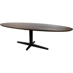 Morgan Eettafel ovaal Walnoot - Zwart onderstel 240cm