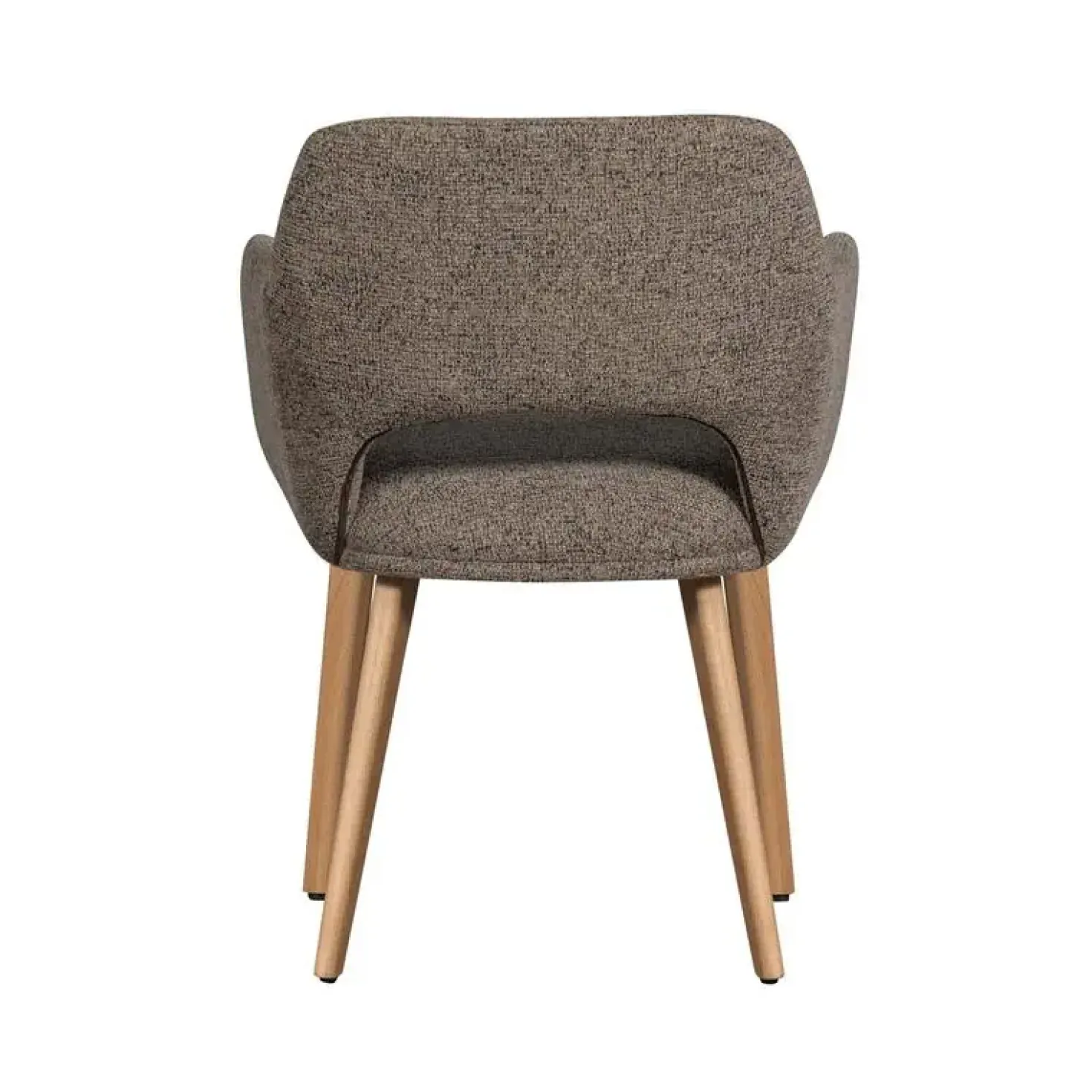 Murat Eetkamerstoel Taupe Met Houten Poot Naturel