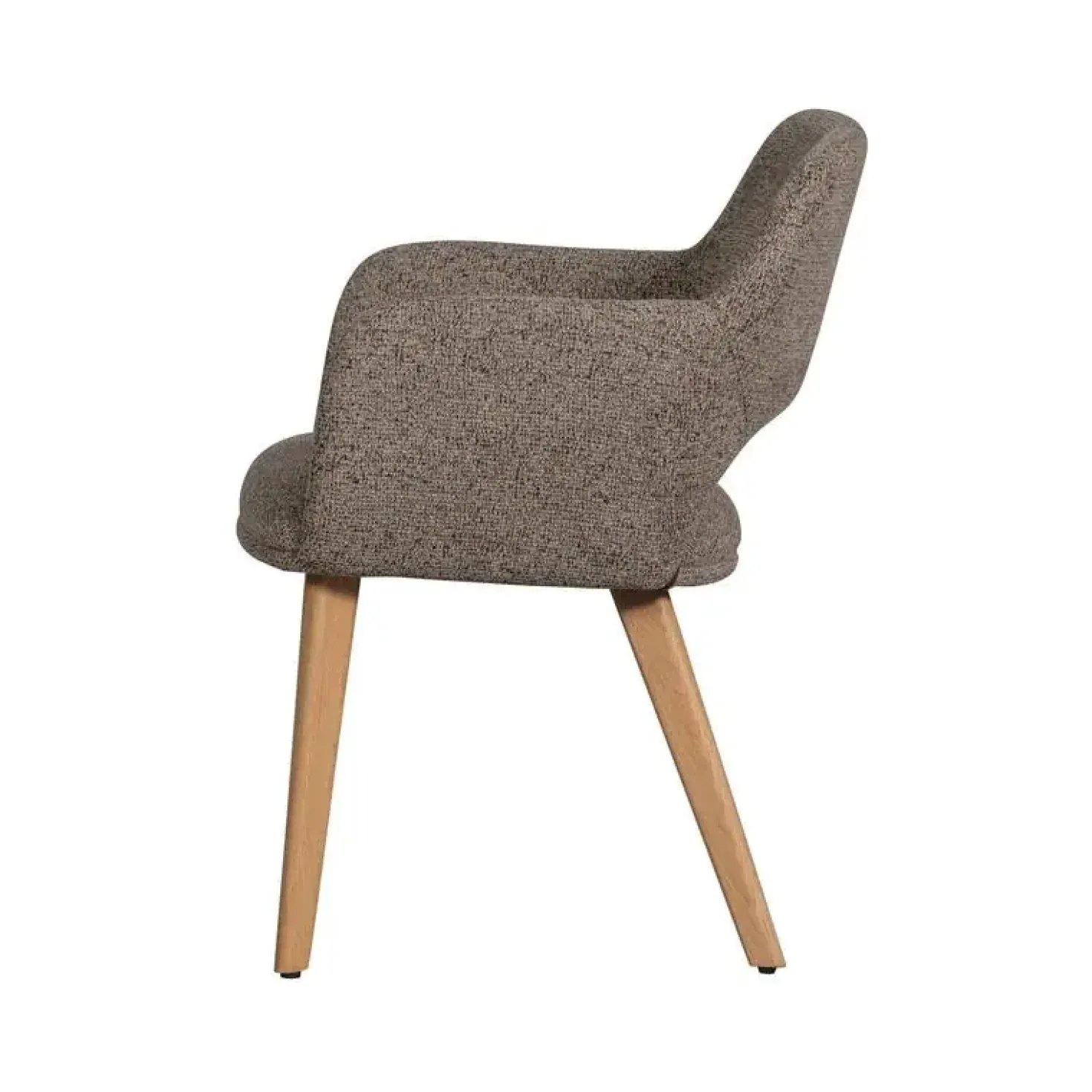 Murat Eetkamerstoel Taupe Met Houten Poot Naturel