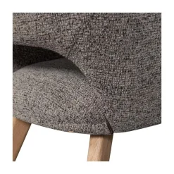 Murat Eetkamerstoel Taupe Met Houten Poot Naturel