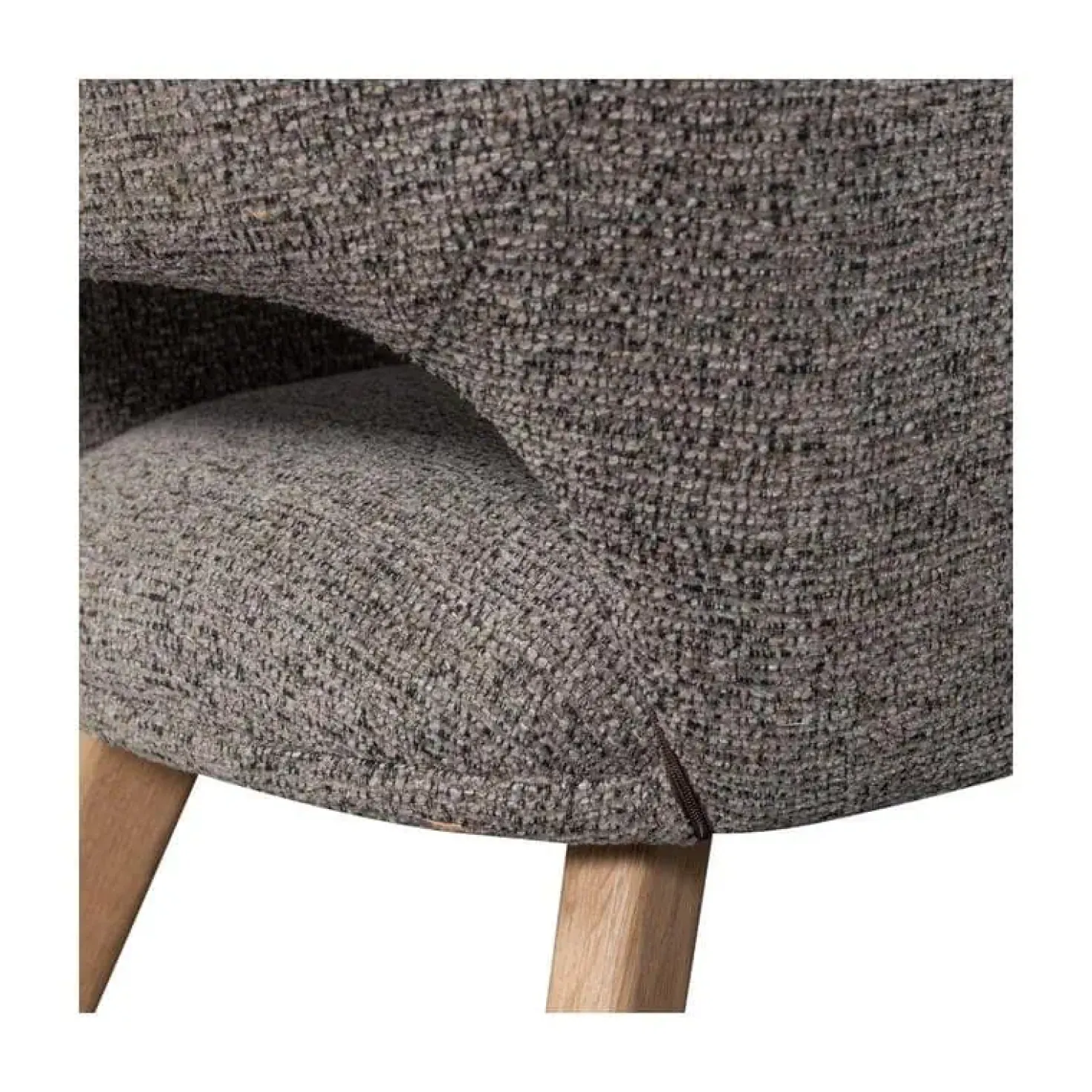 Murat Eetkamerstoel Taupe Met Houten Poot Naturel