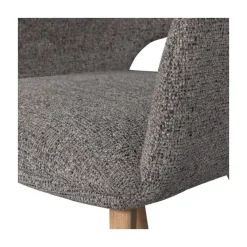 Murat Eetkamerstoel Taupe Met Houten Poot Naturel