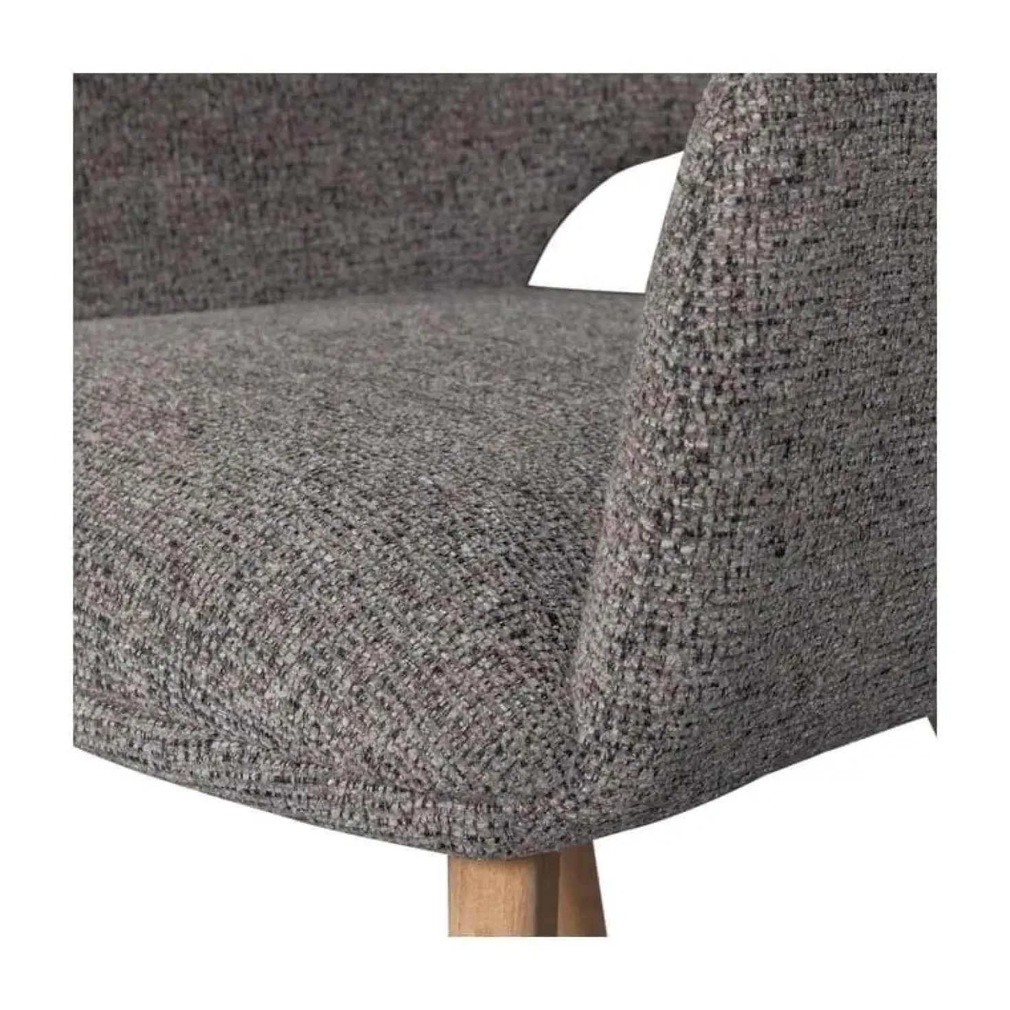 Murat Eetkamerstoel Taupe Met Houten Poot Naturel