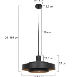 Naro 1-lichts Hanglamp Zwart