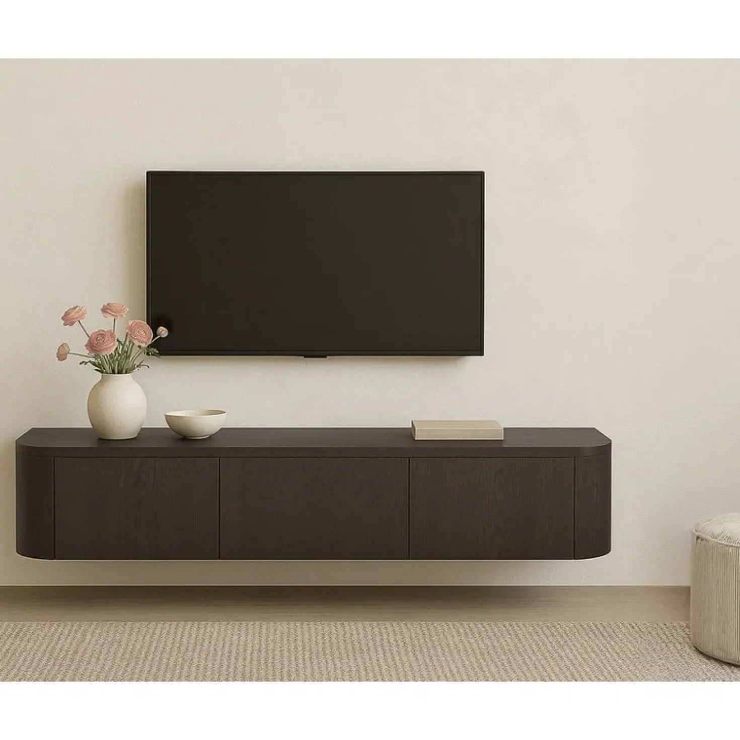 Novero Zwevend Tv meubel Espresso eiken 180cm