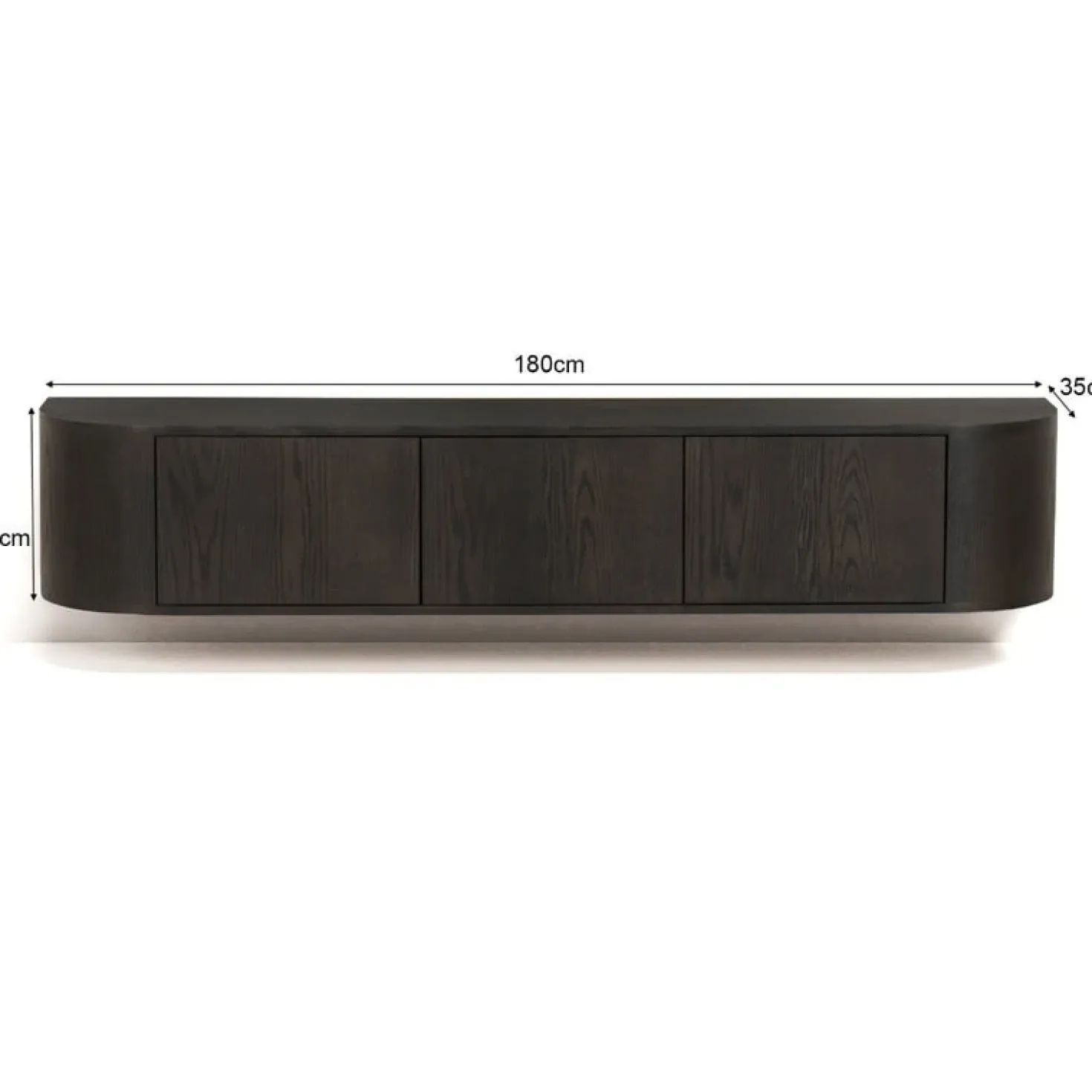 Novero Zwevend Tv meubel Espresso eiken 180cm