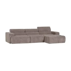 Novi Chaise Longue Bank Rechts Ribstof Zand