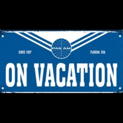 Pan Am on Vacation - metalen bord