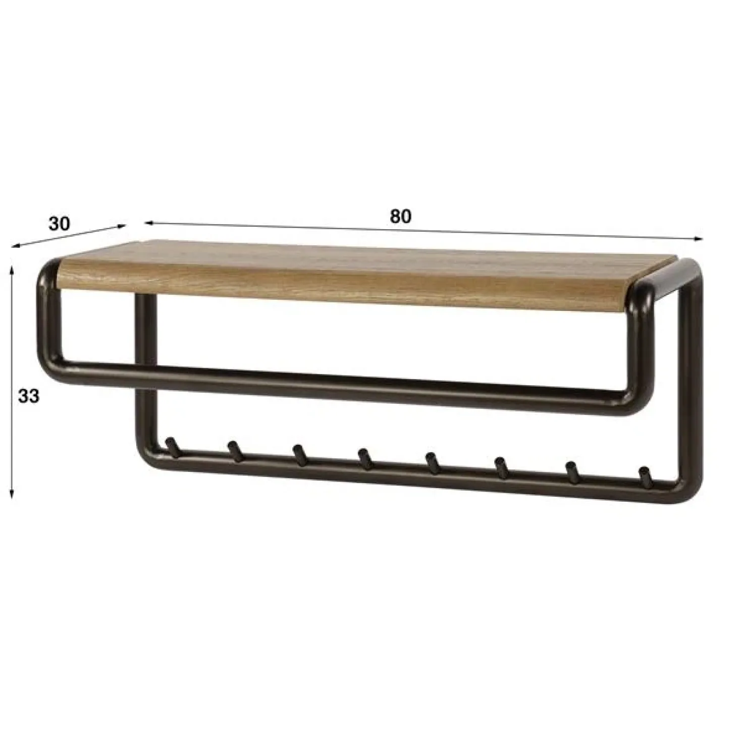 Patrick Kapstok met hoedenplank 8 haken 80cm