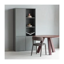 Rhonda Eettafel Rond Eiken Bordeauxrood 129cm