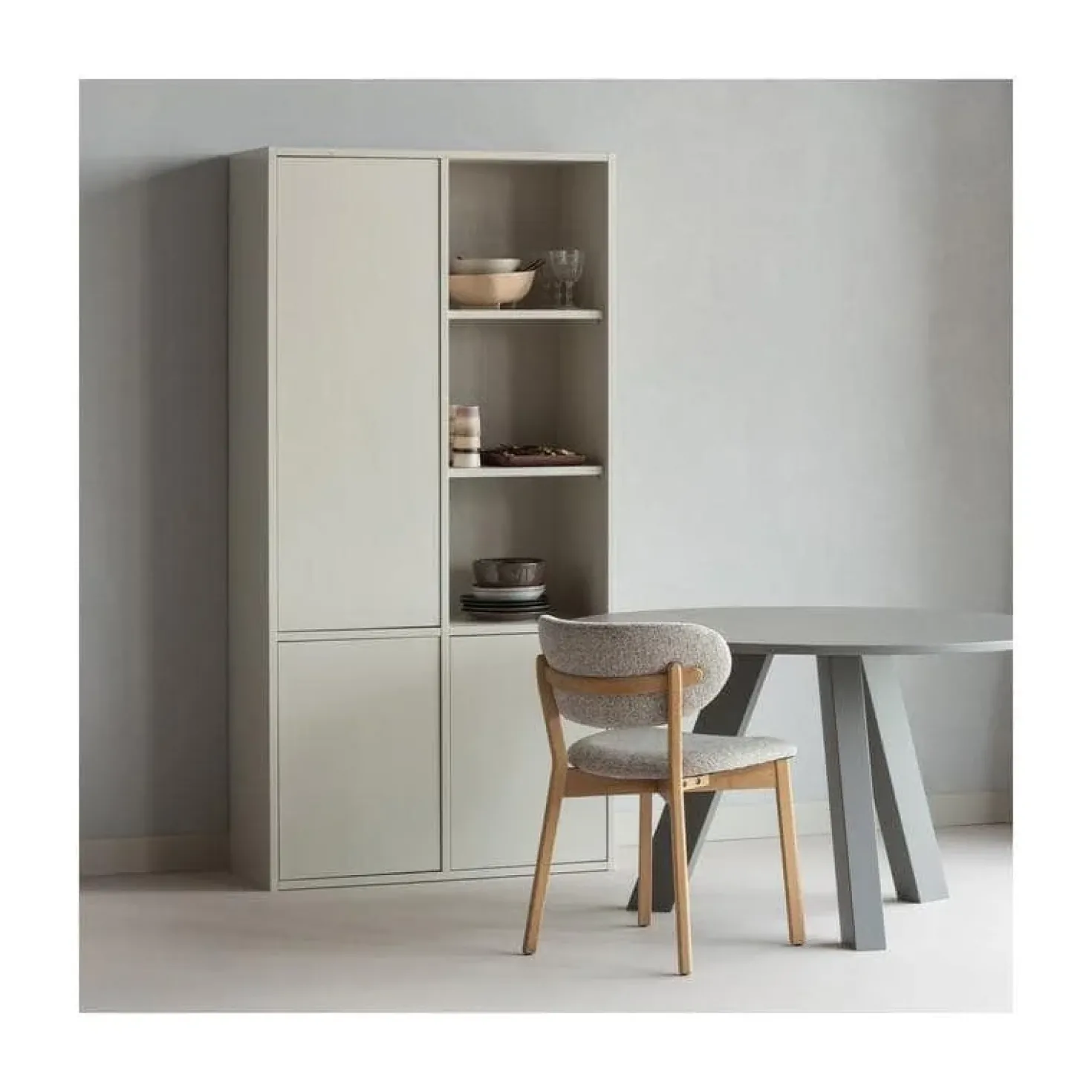 Rhonda Eettafel Rond Eiken Warmgrijs 129cm