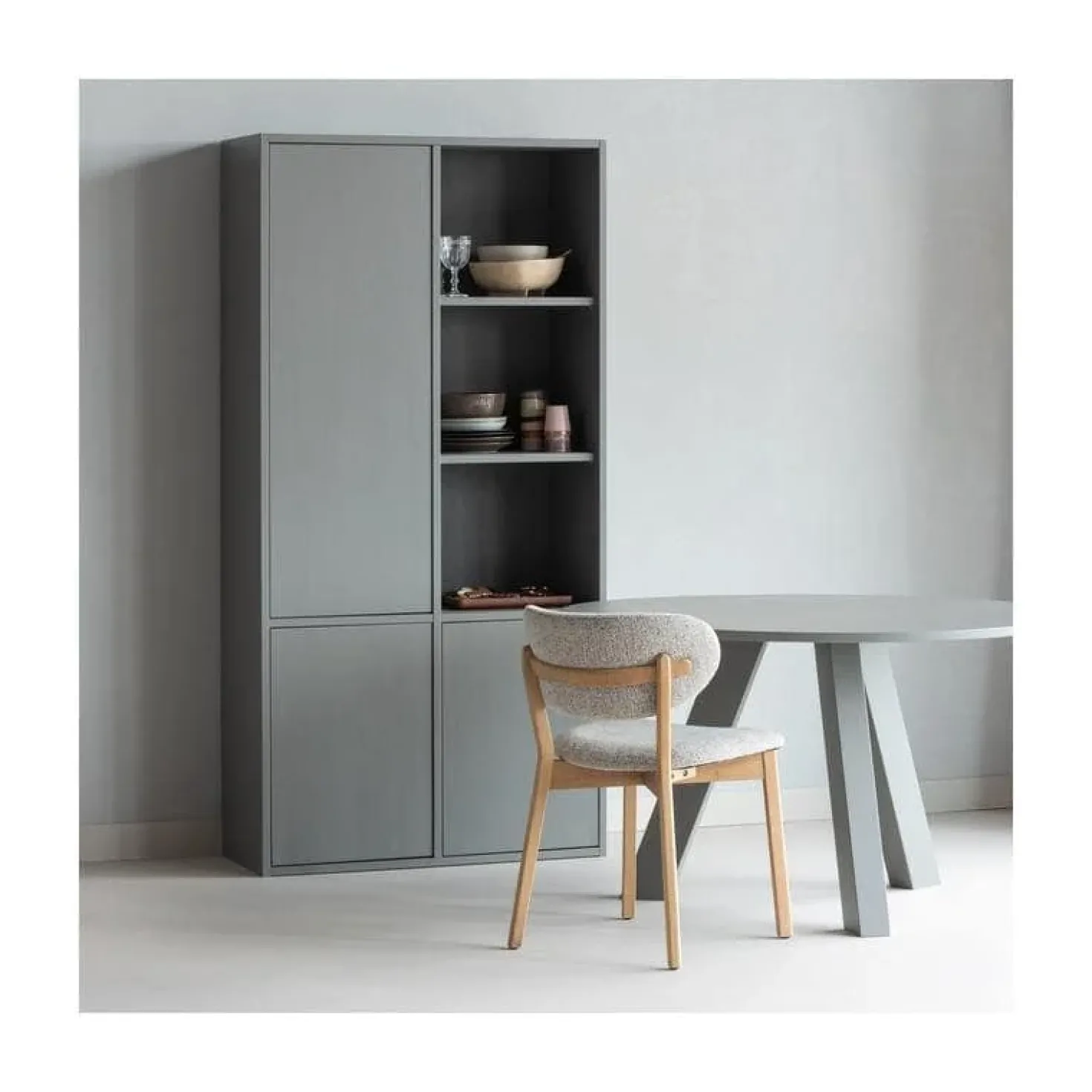 Rhonda Eettafel Rond Eiken Warmgrijs 129cm