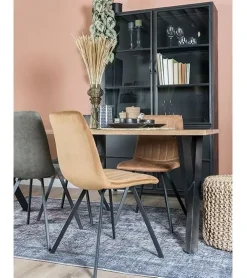 Romy vitrinekast industrieel zwart 80cm