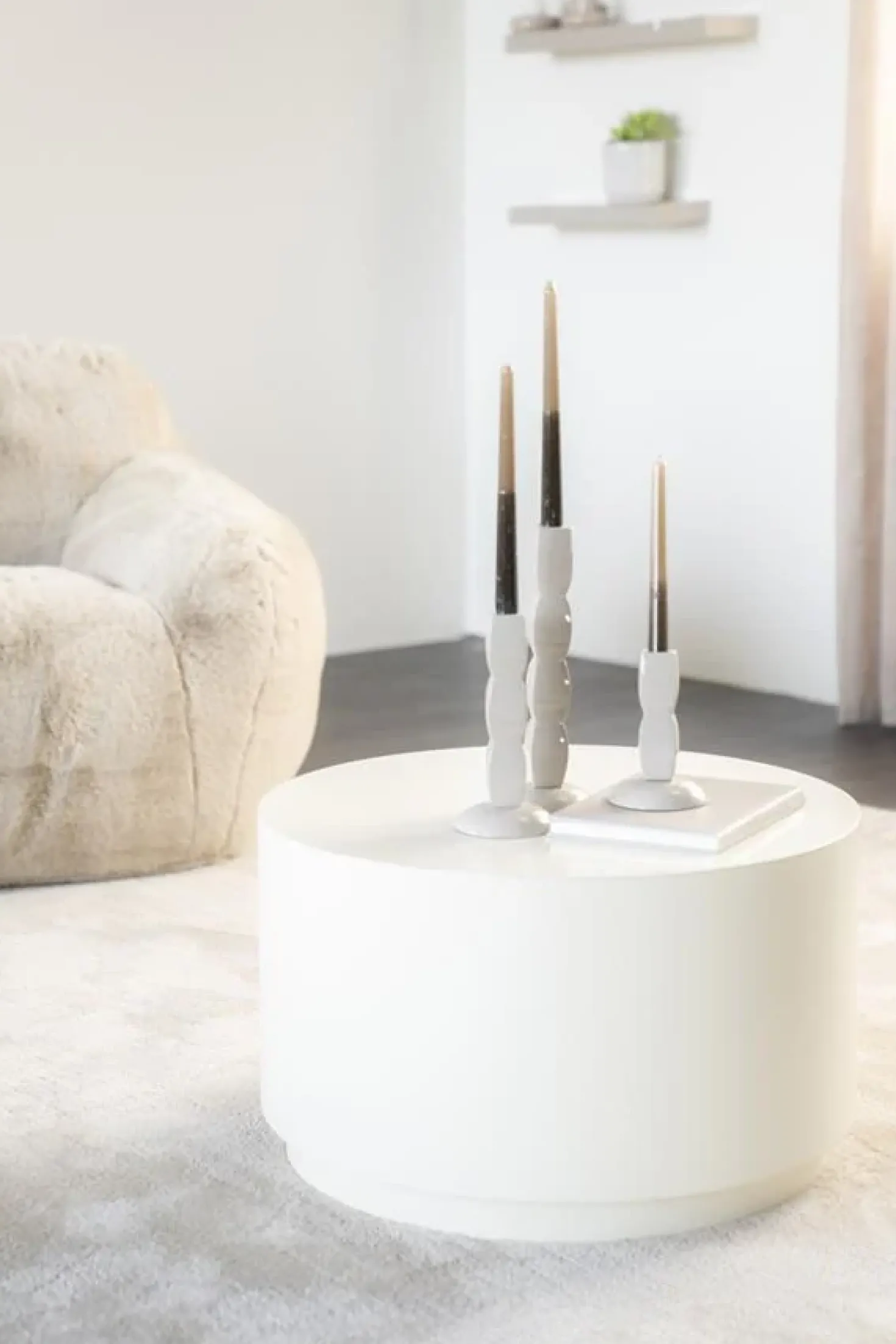 Salontafel Mesita rond Beige 60cm