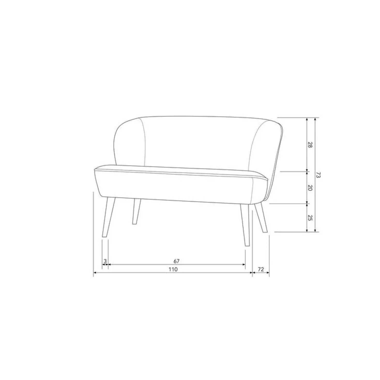 Sara Bankje Velvet Warm Groen 110cm