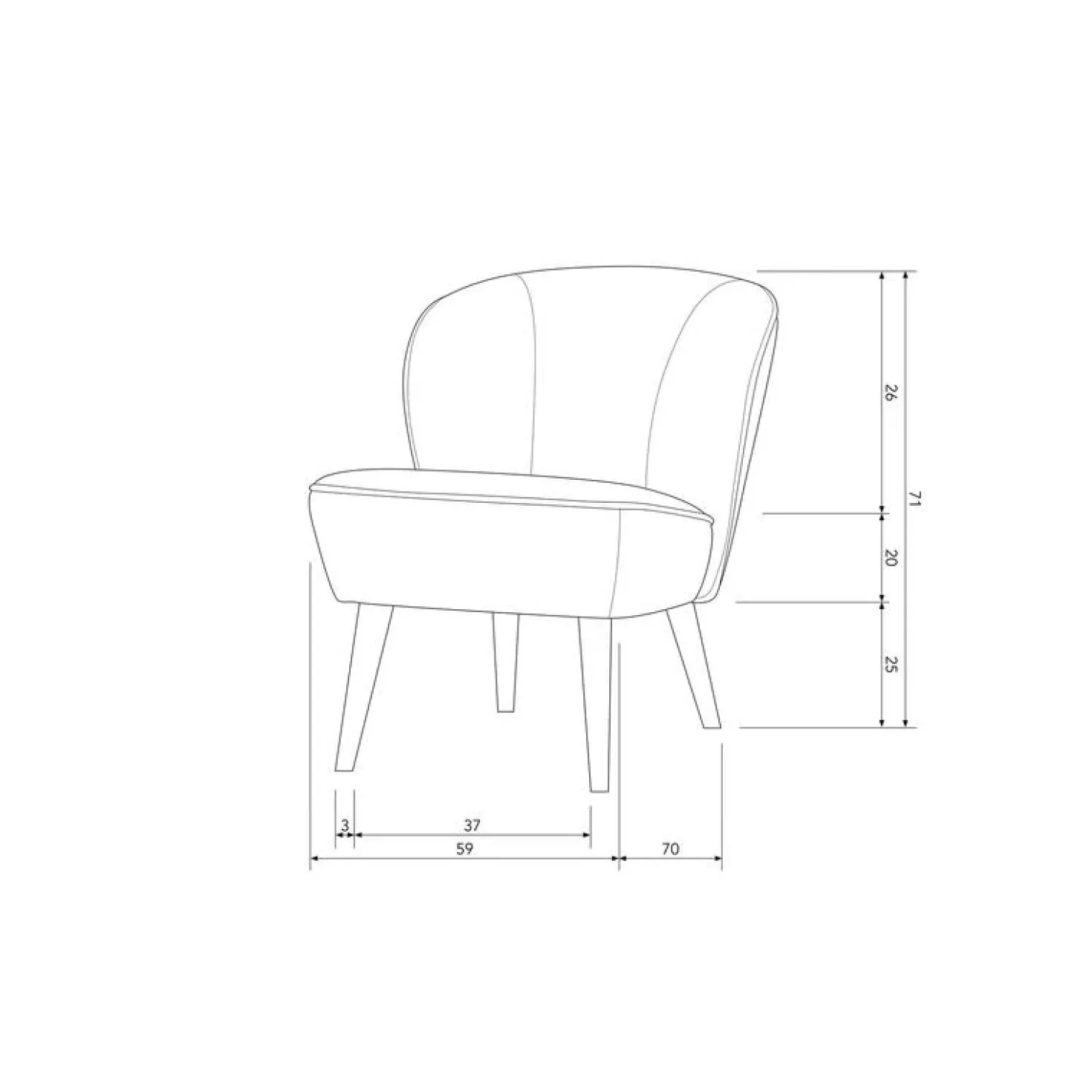 Sara Fauteuil Boucle Creme