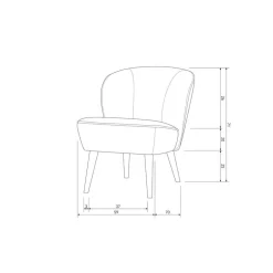 Sara Fauteuil Structure Velvet Cognac