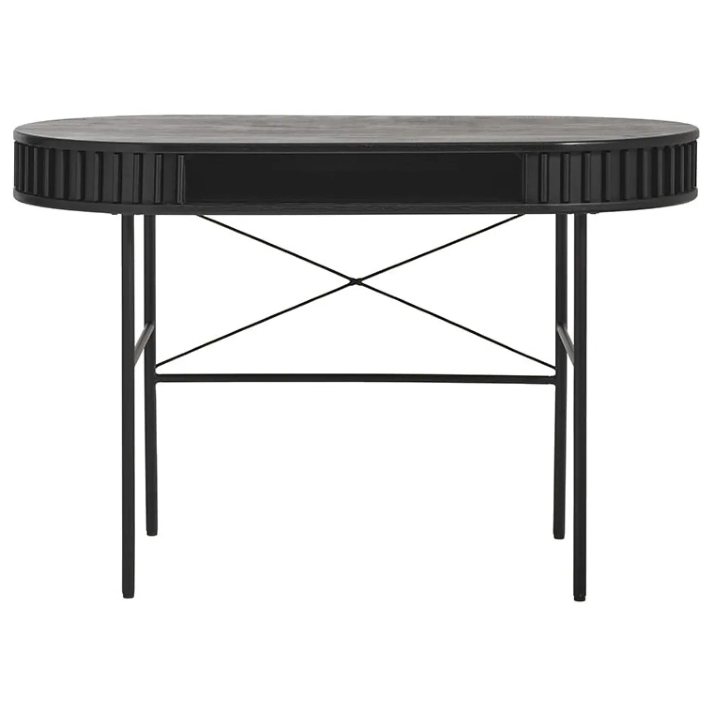 Sarita bureautafel zwart eikenhoutfineer 120cm