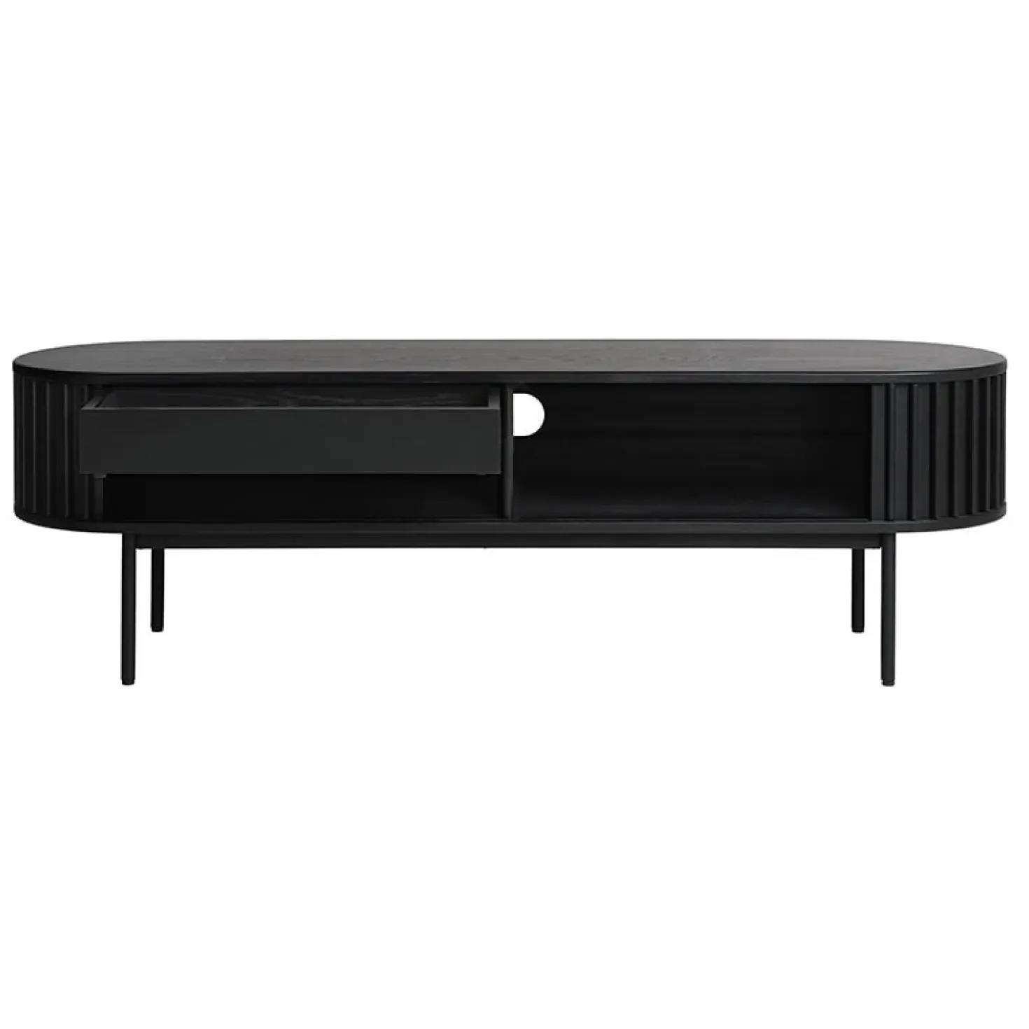 Sarita TV meubel zwart eikenhoutfineer 160cm