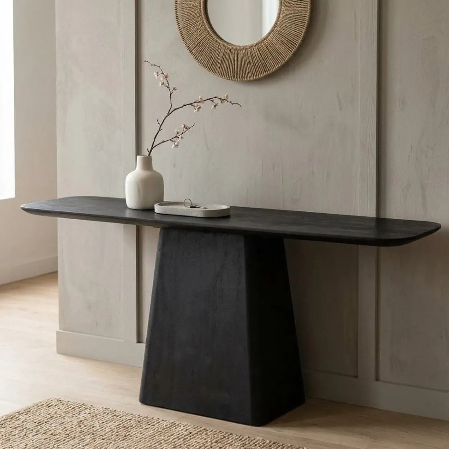 Sidetable Aron 180×40 zwart