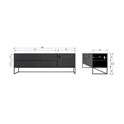 Silas TV Meubel 180 cm Grenen Dust 180cm