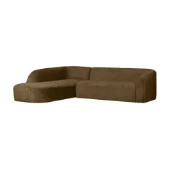 Sloping Hoekbank Links Structure Velvet Brass