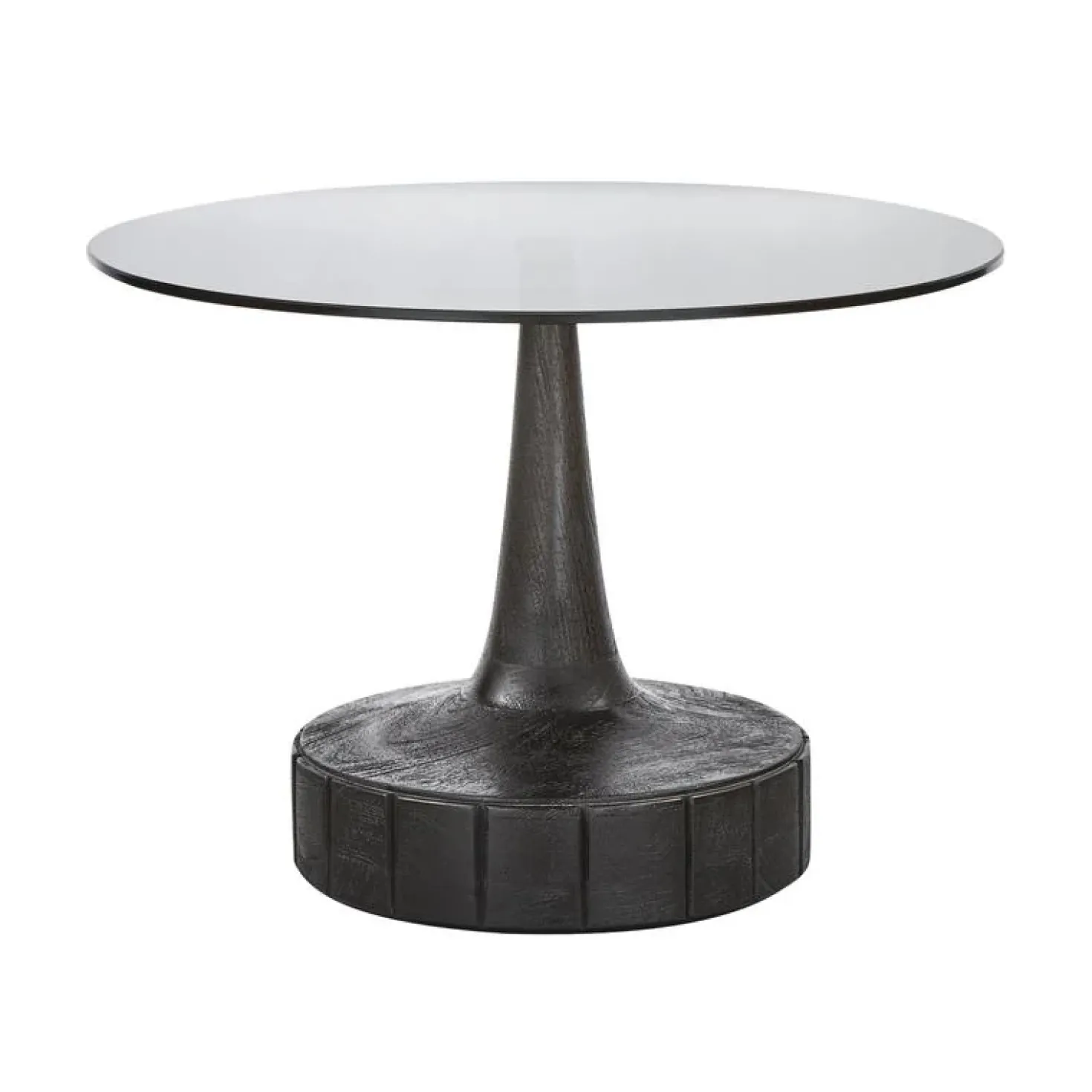 Soya Bijzettafel rond Glas Zwart 60cm