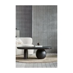 Steppe Salontafel Mangohout Zwart 110cm