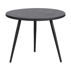 Suze Bijzettafel rond set van 2 Hout/Metaal Zwart