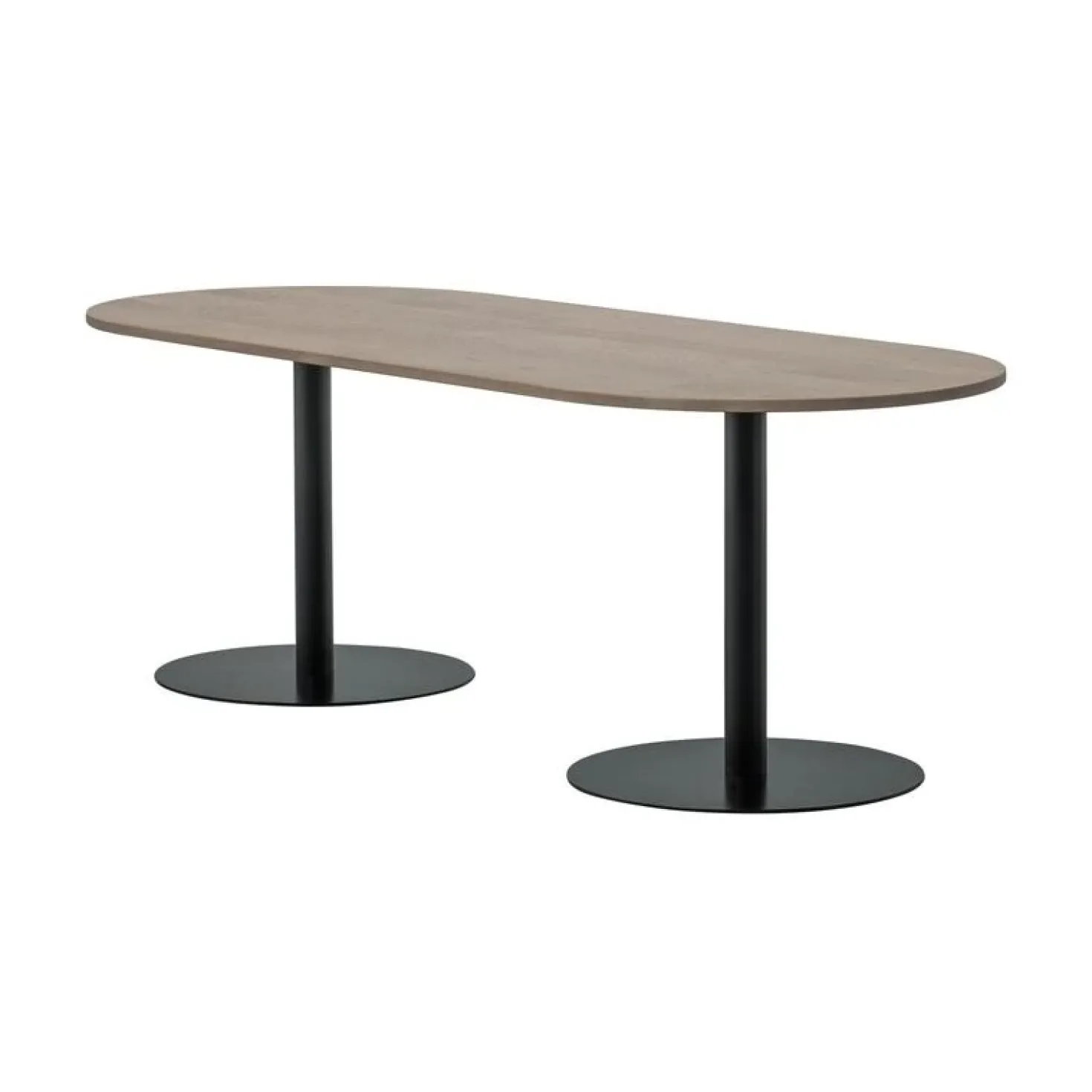 Tablo Eettafel ovaal VL Eikenhout pebble grey/zwart 220cm