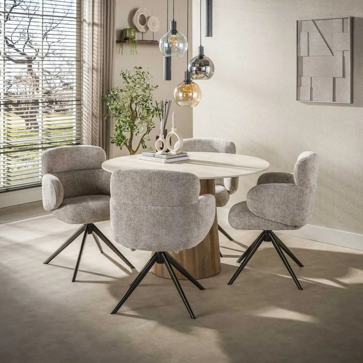 Tessio 5-lichts Hanglamp Getrapt Multikleur glas