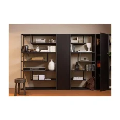 Teun Wandkast smal Grenen zwart 44cm