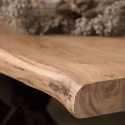 Tiago Eettafel met spinpoot vierkant acacia hout naturel 150×150