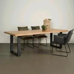 Tiago Eettafel met U poot rechthoek acacia hout naturel 240×100