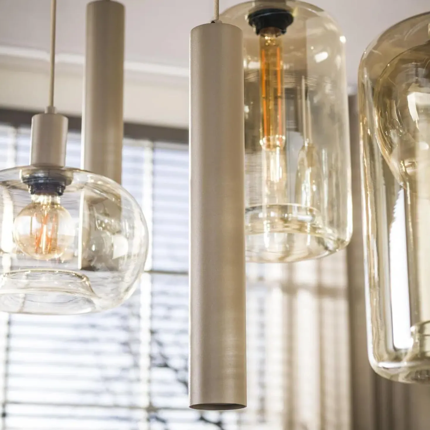 Tulsa 7-lichts Hanglamp Beige