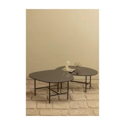 Vajen Salontafel organisch Zwart Marmerlook 70cm