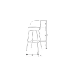 Vogue Barstoel Hoog Leer Zwart