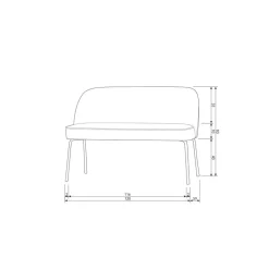 Vogue Eetkamerbank Geweven Stof Zand 120cm