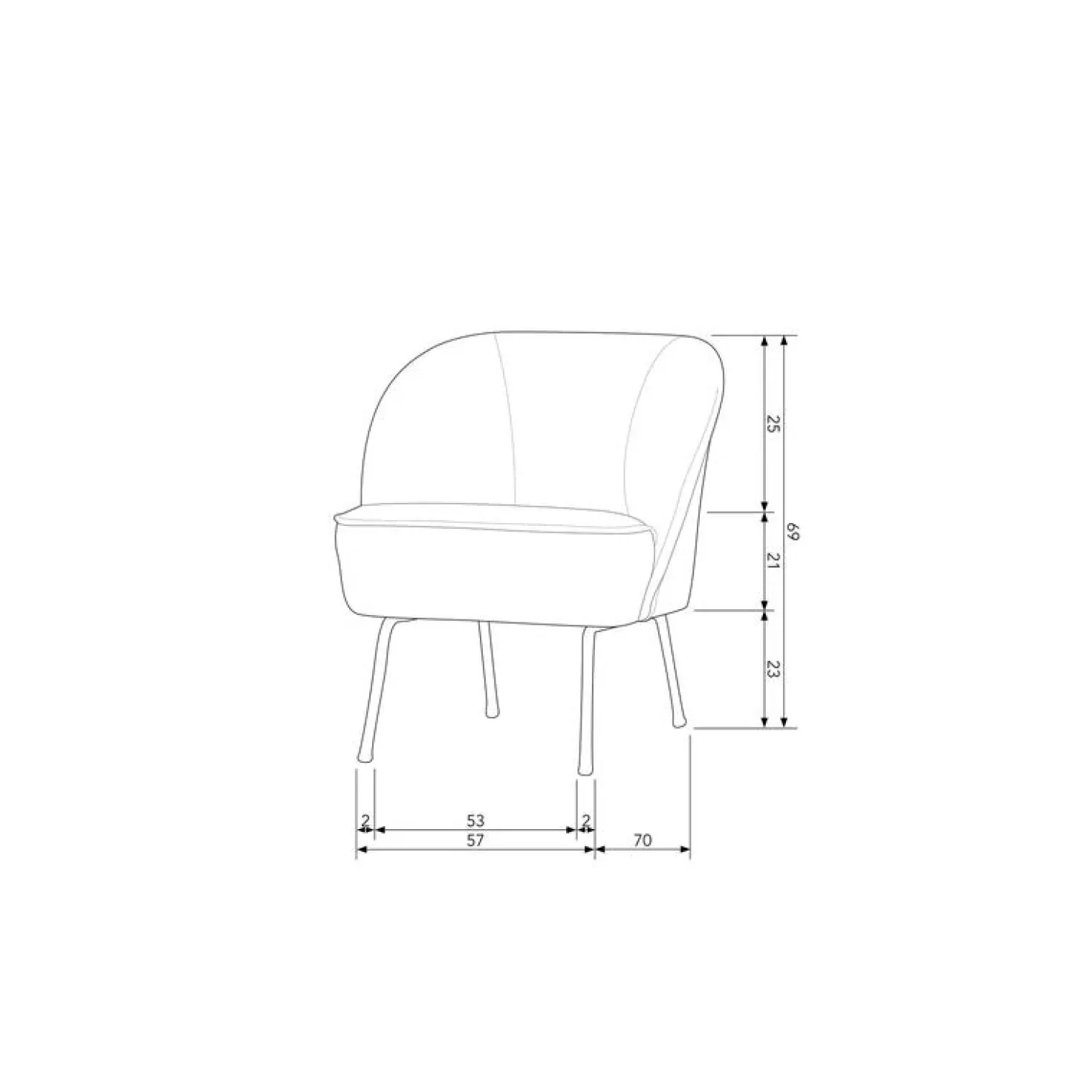 Vogue Fauteuil Ecoleer Zwart