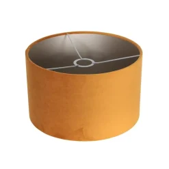 Wilco 2-lichts Vloerlamp Zwart met Goud Velvet kap