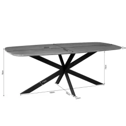 Yuna Eettafel Deens ovaal zwart 200 cm