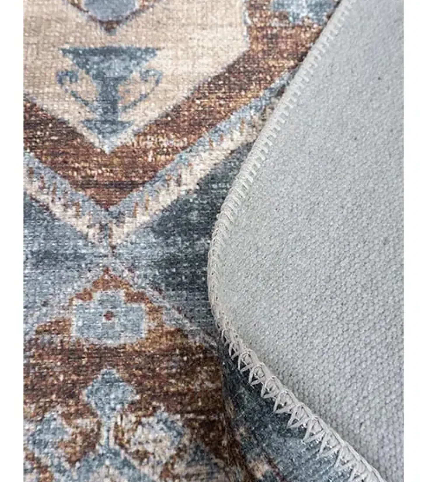 Zareen vloerkleed vintage rond blauw 3