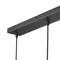 Zavi 5-lichts Hanglamp Geribbeld Amberglas