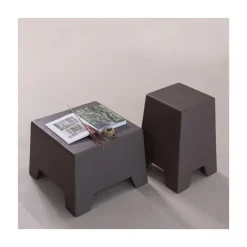 Zina Bijzettafel Hoog Cement Bruin 36cm