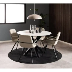 Zuvio Eettafel Rond Wit Keramiek 120cm