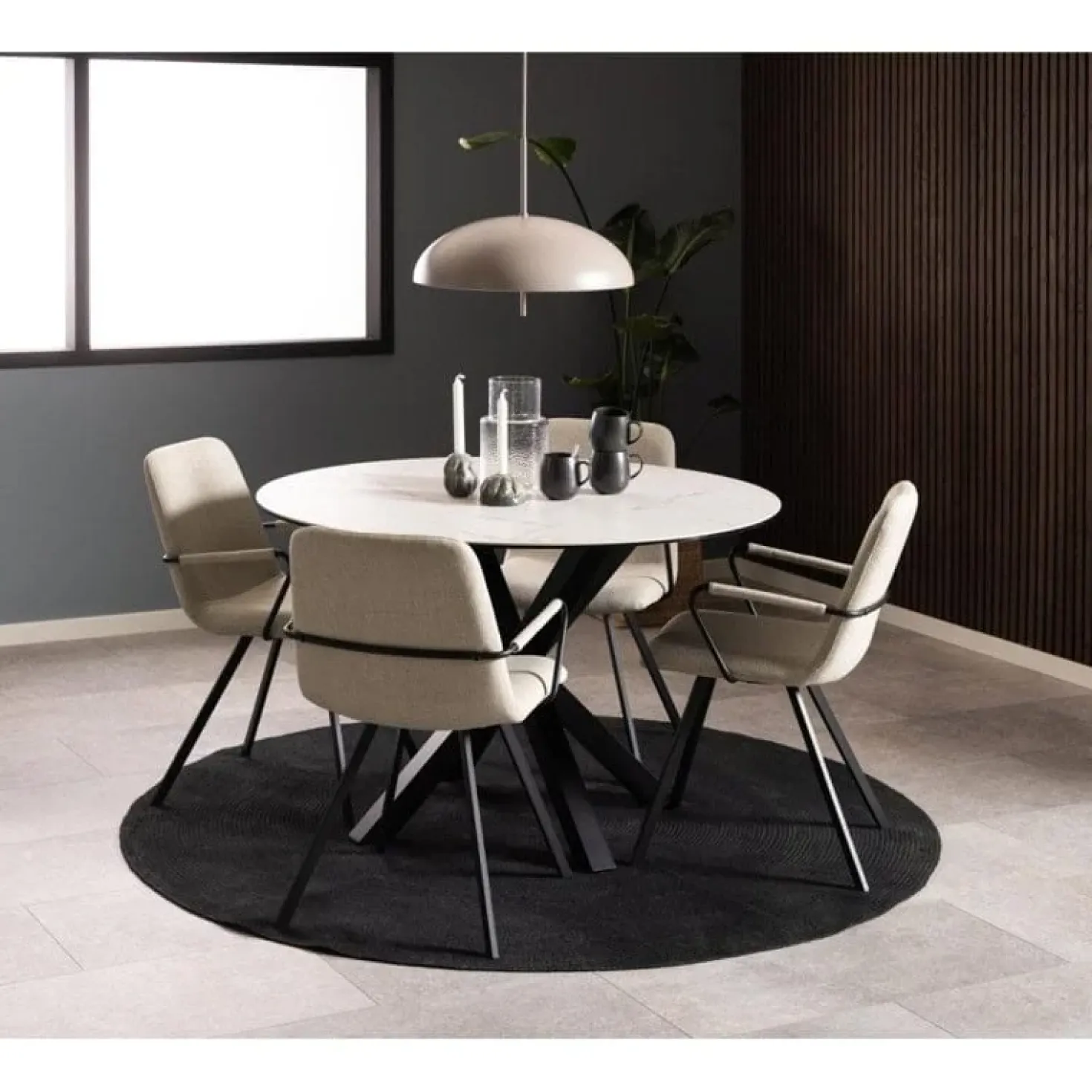 Zuvio Eettafel Rond Wit Keramiek 120cm